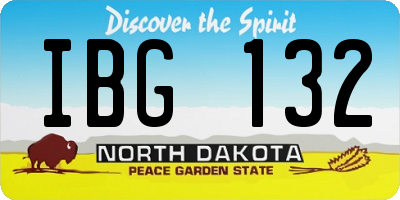 ND license plate IBG132