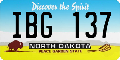 ND license plate IBG137