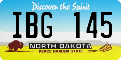 ND license plate IBG145