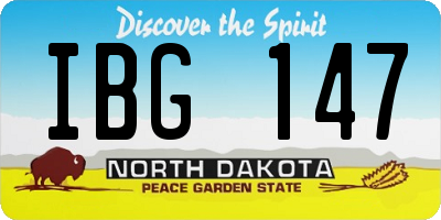 ND license plate IBG147
