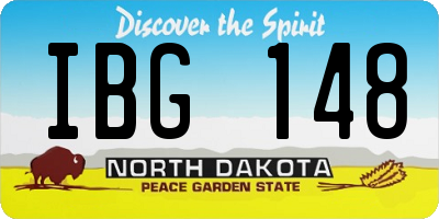 ND license plate IBG148