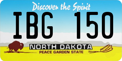ND license plate IBG150