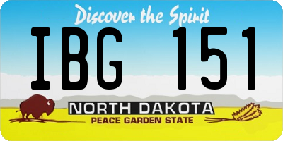 ND license plate IBG151