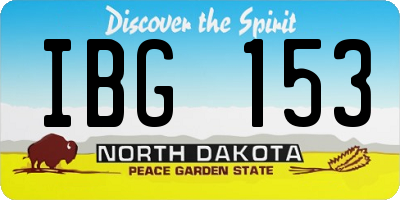ND license plate IBG153
