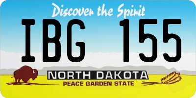 ND license plate IBG155
