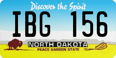 ND license plate IBG156