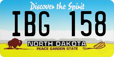 ND license plate IBG158