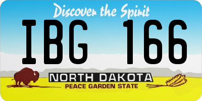 ND license plate IBG166