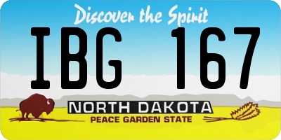 ND license plate IBG167