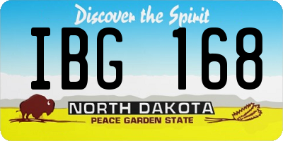 ND license plate IBG168