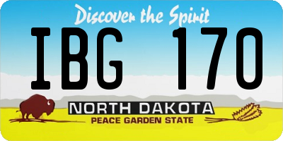 ND license plate IBG170