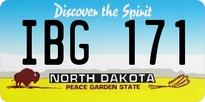 ND license plate IBG171