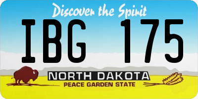 ND license plate IBG175