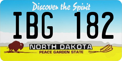 ND license plate IBG182