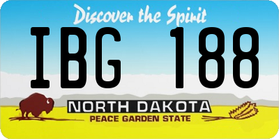 ND license plate IBG188
