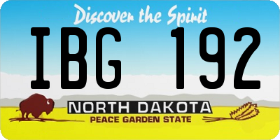 ND license plate IBG192