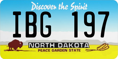 ND license plate IBG197
