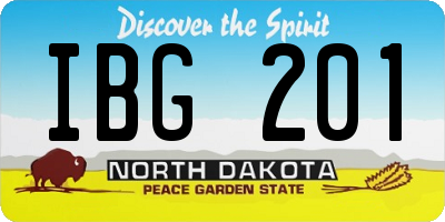 ND license plate IBG201