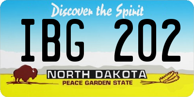 ND license plate IBG202