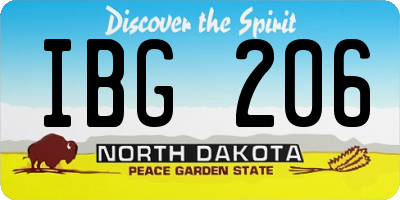ND license plate IBG206