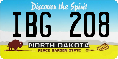 ND license plate IBG208