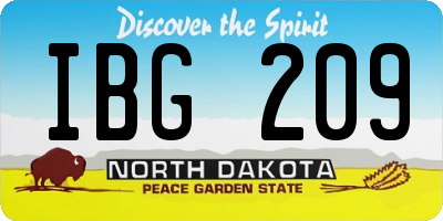 ND license plate IBG209