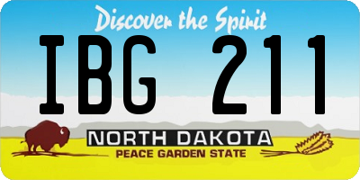 ND license plate IBG211