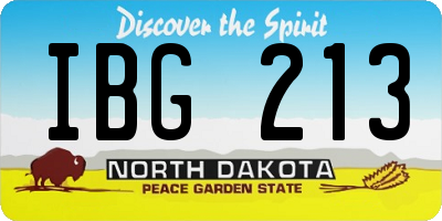 ND license plate IBG213