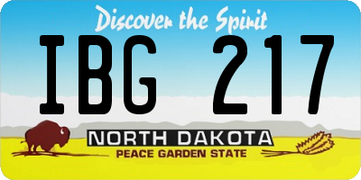 ND license plate IBG217