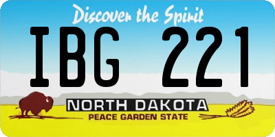 ND license plate IBG221