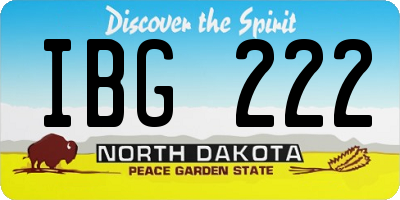 ND license plate IBG222
