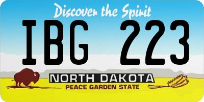 ND license plate IBG223