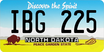 ND license plate IBG225