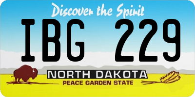ND license plate IBG229