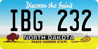 ND license plate IBG232