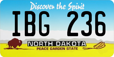 ND license plate IBG236