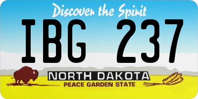 ND license plate IBG237
