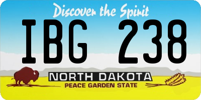 ND license plate IBG238