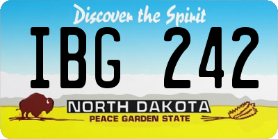ND license plate IBG242