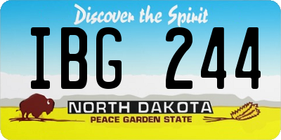 ND license plate IBG244