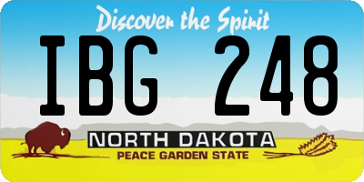 ND license plate IBG248