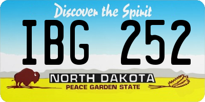 ND license plate IBG252