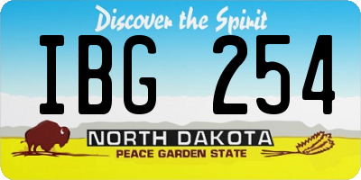 ND license plate IBG254