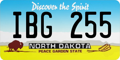 ND license plate IBG255