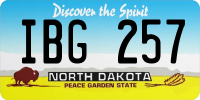 ND license plate IBG257