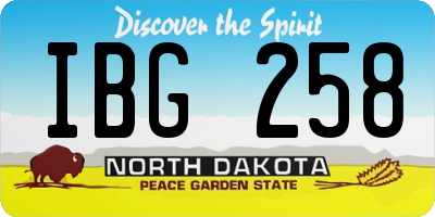 ND license plate IBG258