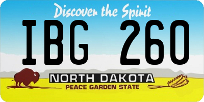 ND license plate IBG260