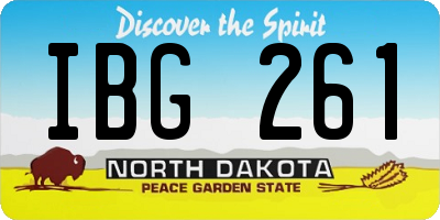ND license plate IBG261