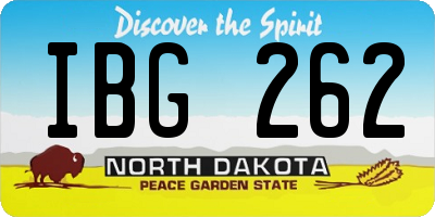 ND license plate IBG262