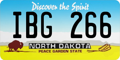 ND license plate IBG266